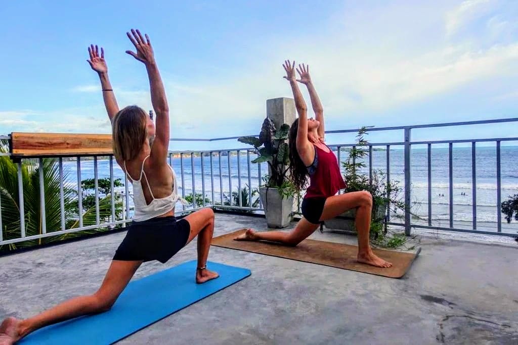 Overlaid yoga image